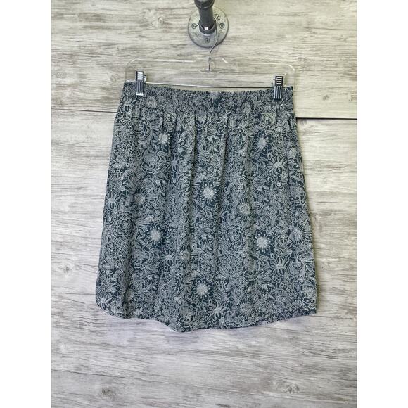 LOFT Skirt Womens Size S Gray Floral Elastic Waist Lightweight Lined - Picture 1 of 11